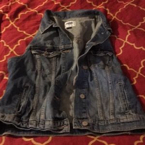 Jean sleeveless jacket